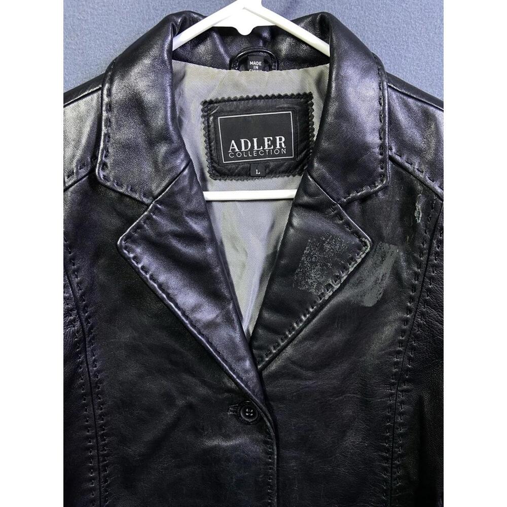 Adler Collection Leather Jacket Women’s Sz Large Black Genuine Lambskin Zip READ - Picture 12 of 16